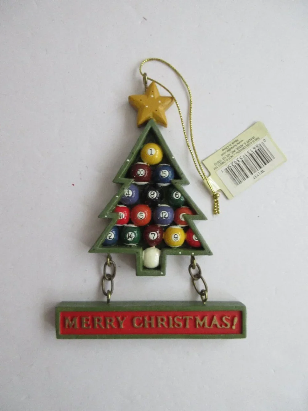 Kurt Adler Billiard Pool Ornament Decoration Pool Balls 4-1/2